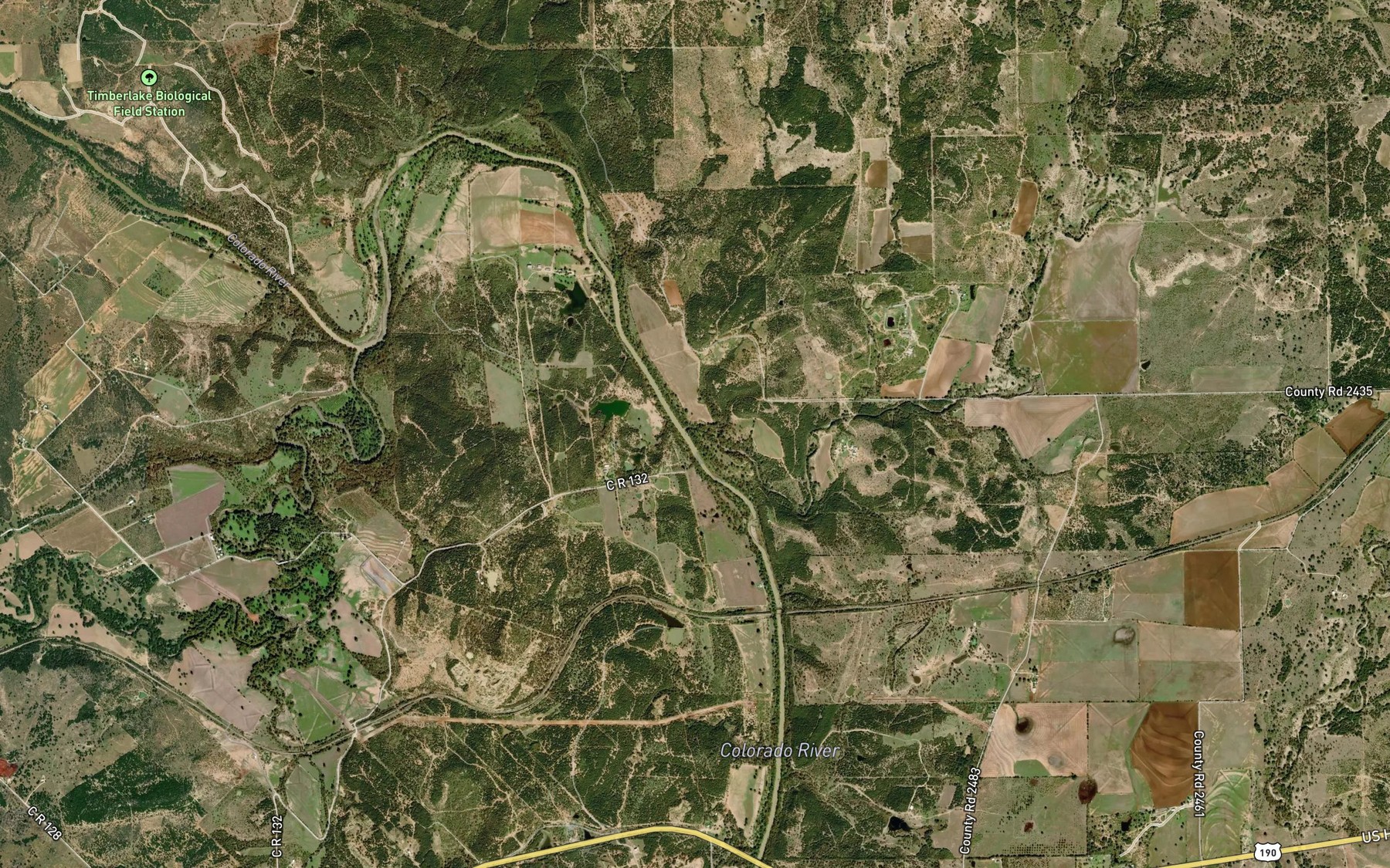 Satellite map of the Elliott Creek