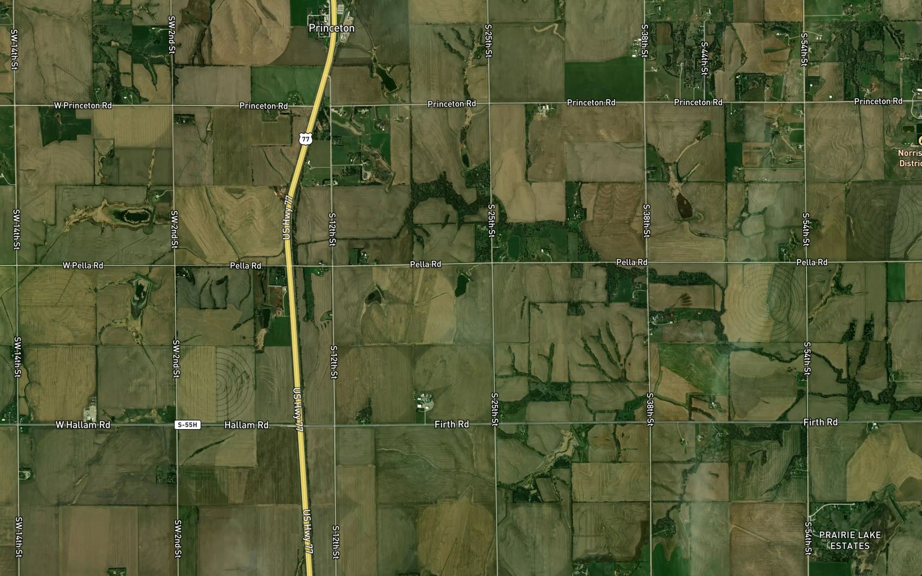 Satellite map of the Upper Big Nemaha Reservoir 14-C