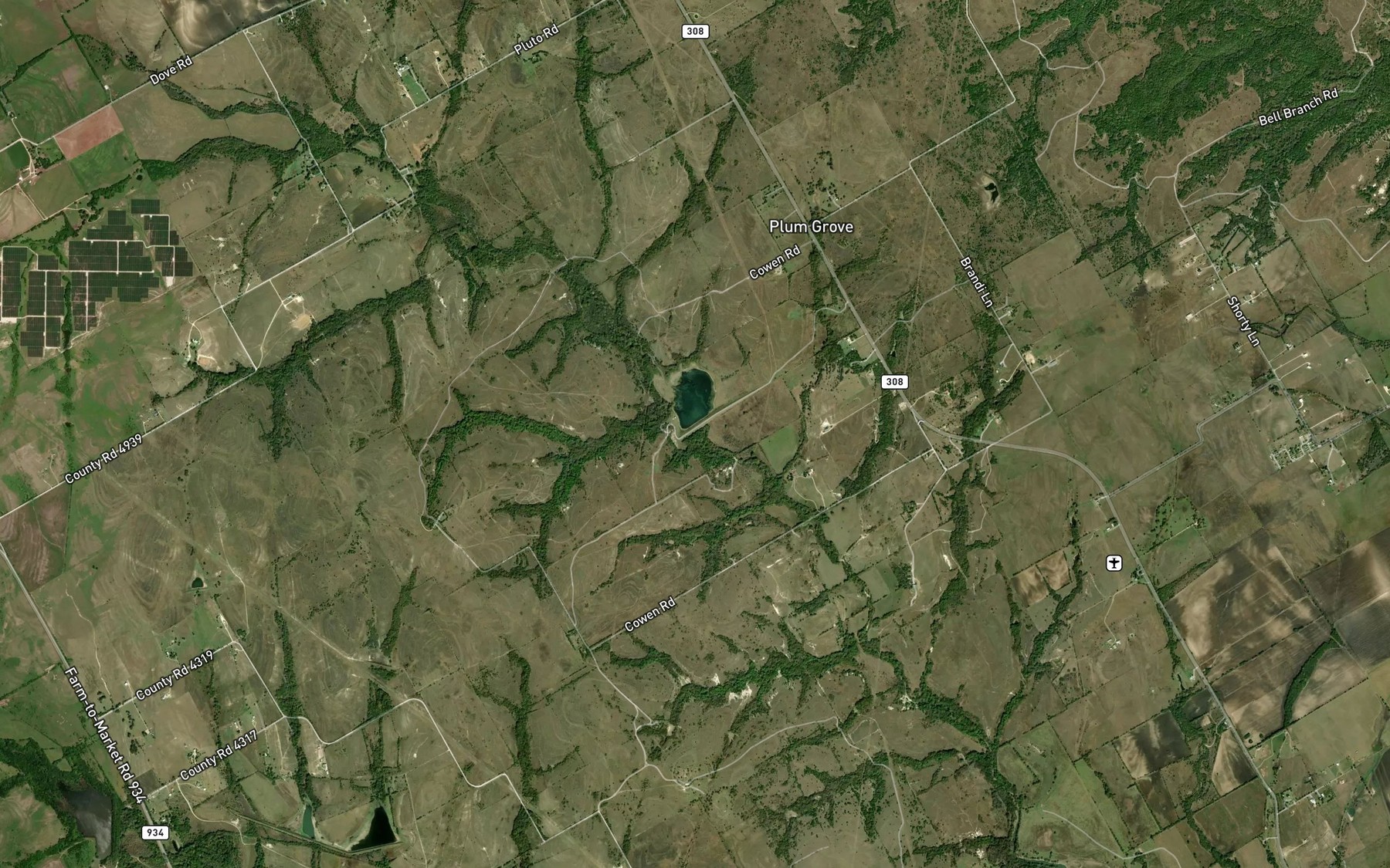 Satellite map of the Soil Conservation Service Site 97 Reservoir
