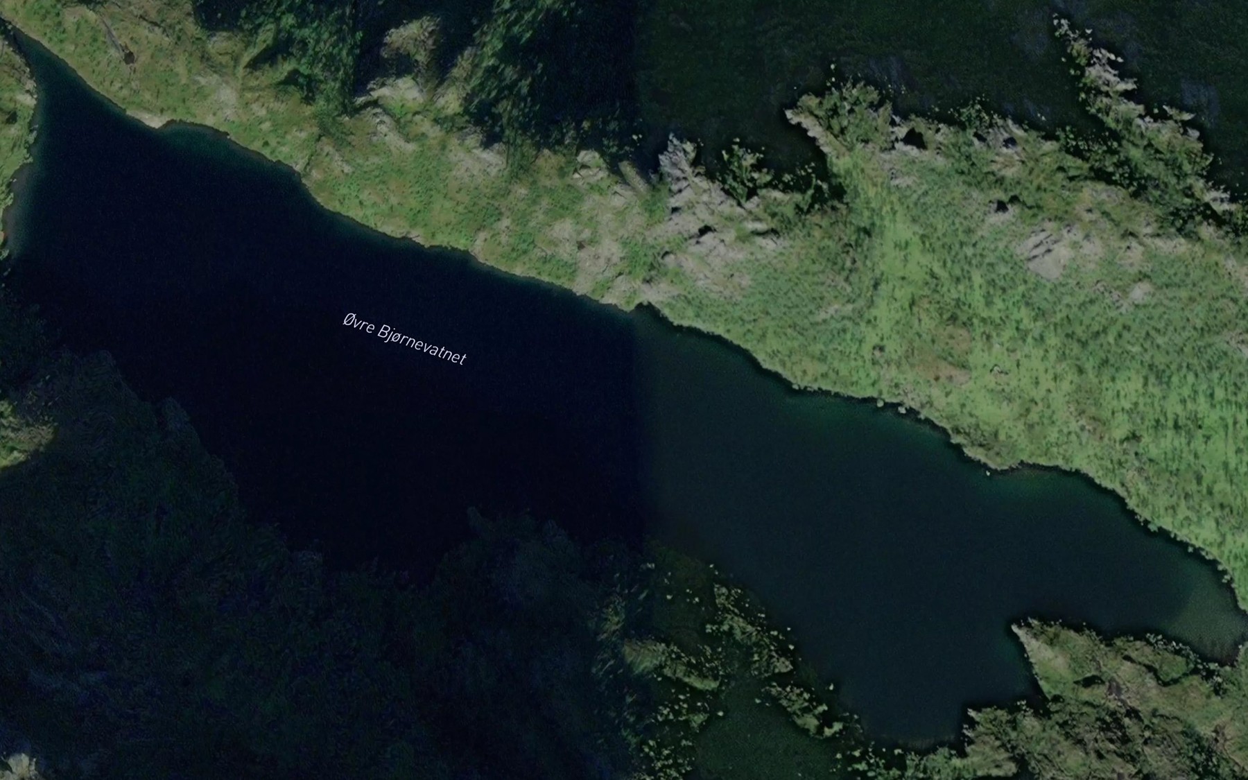 Satellite map of the Bjornevatnet,ovre