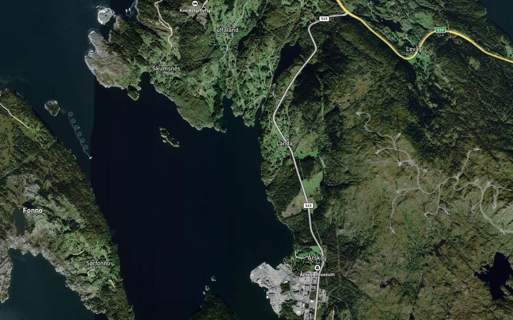Satellite map of the Ospevika