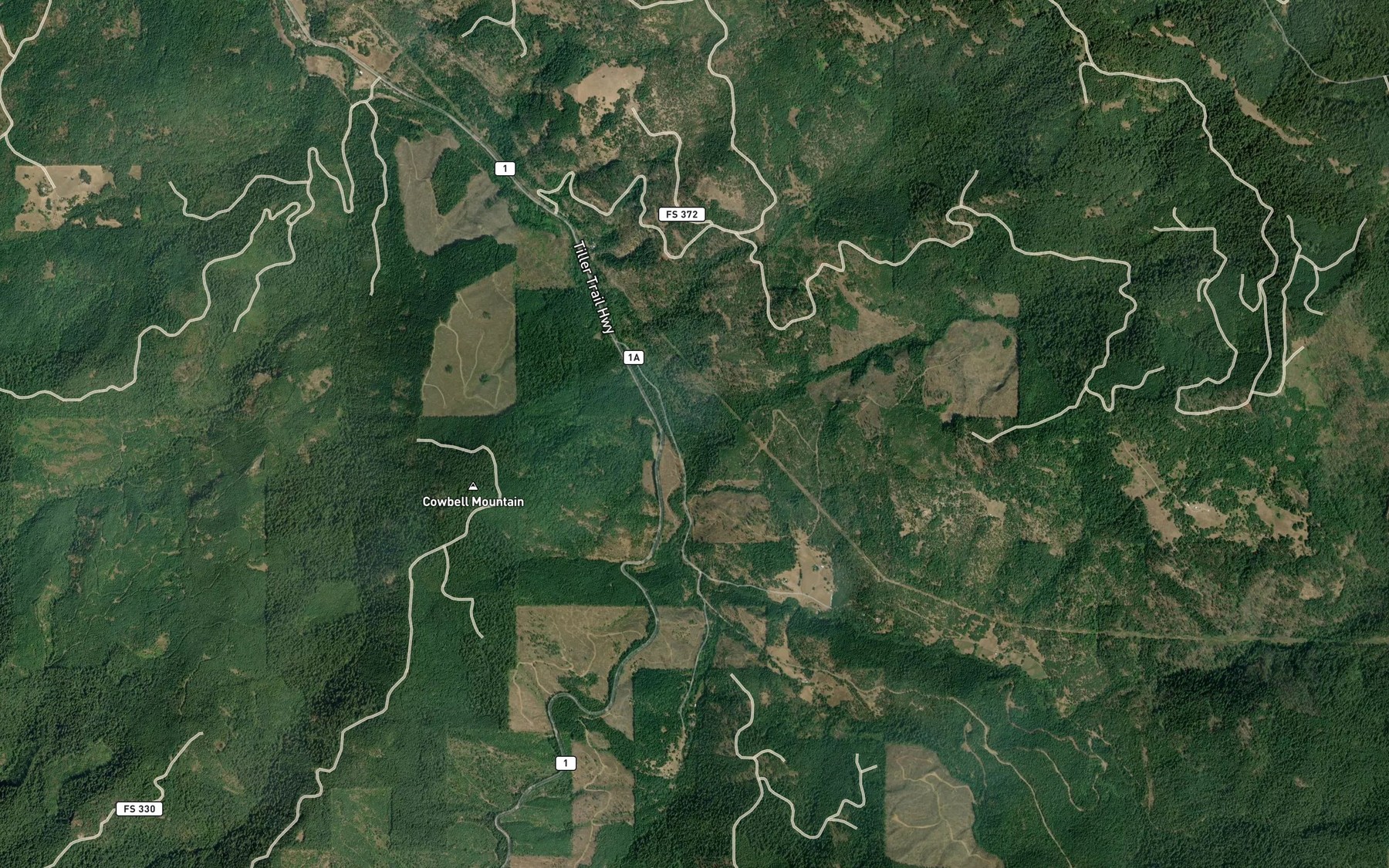 Satellite map of the Section Creek