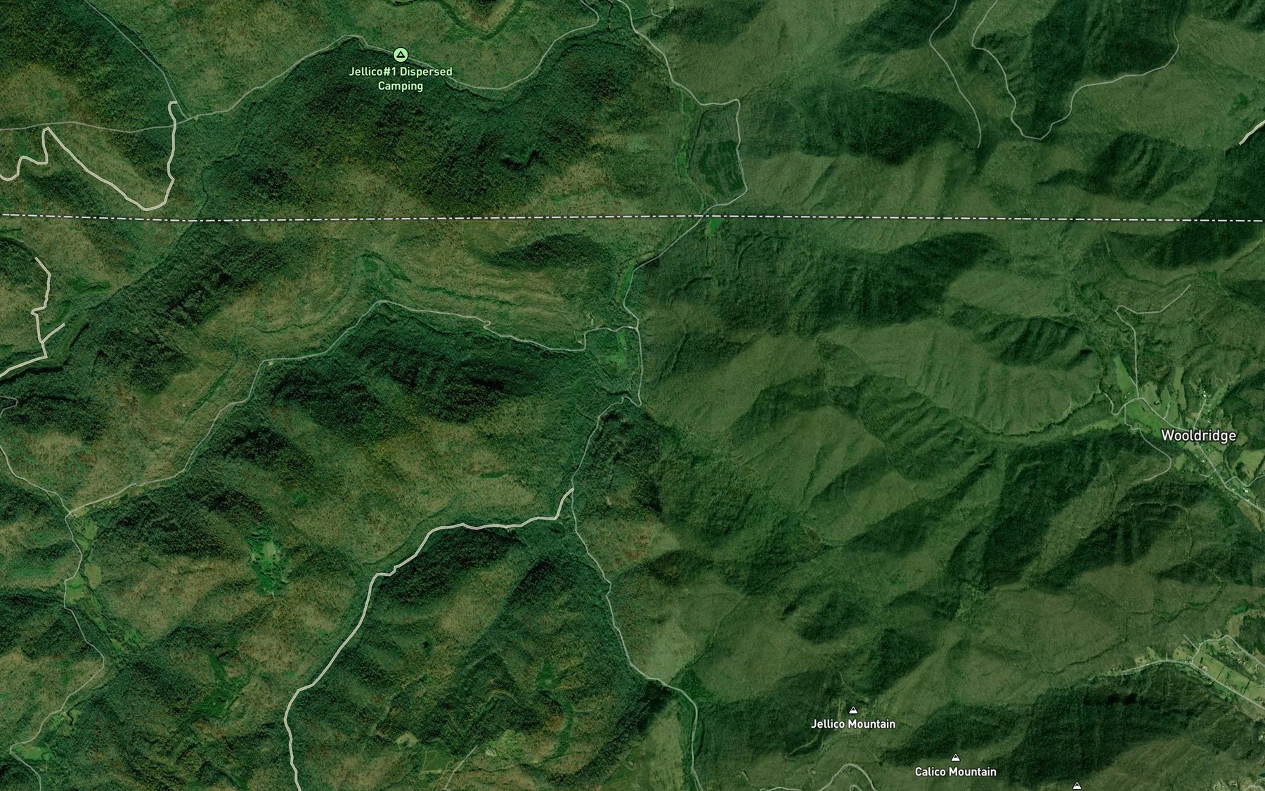 Satellite map of the Trammel Branch