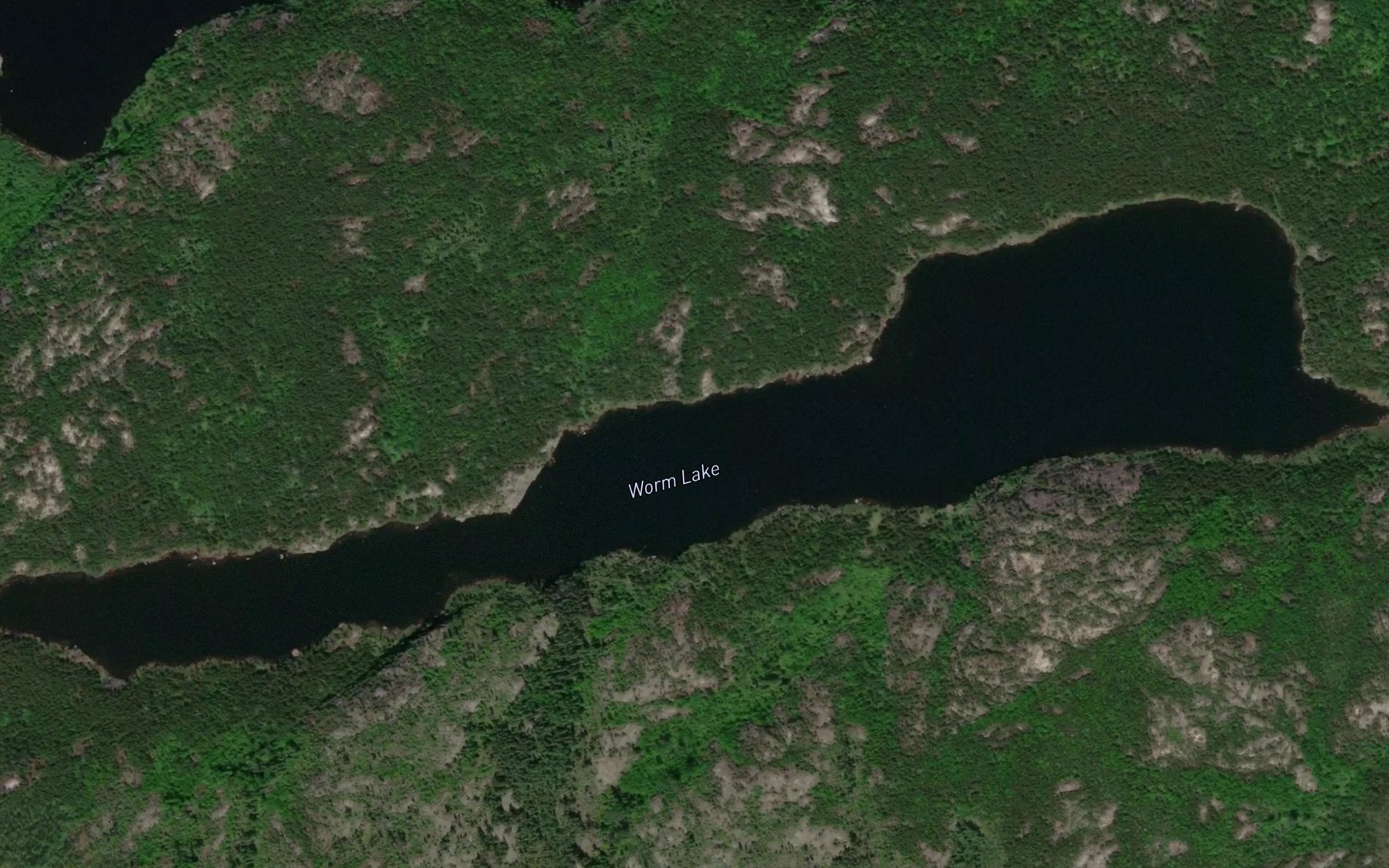 Satellite map of the Worm Lake