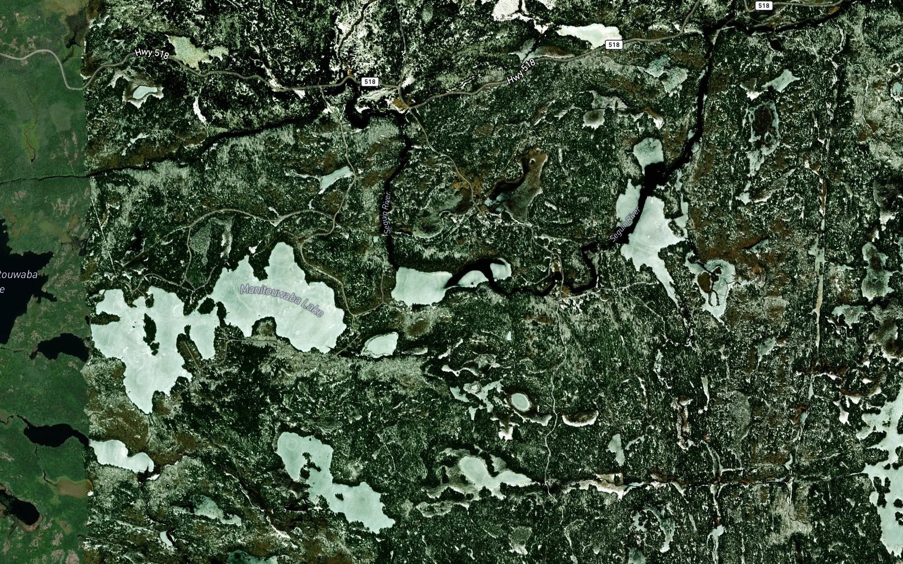 Satellite map of the Lower Fry Lake