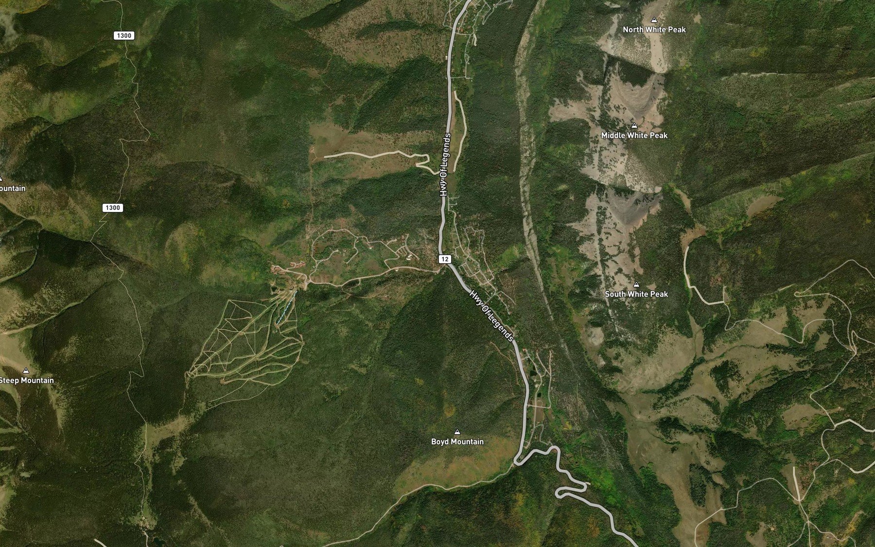 Satellite map of the South Fork Baker Creek