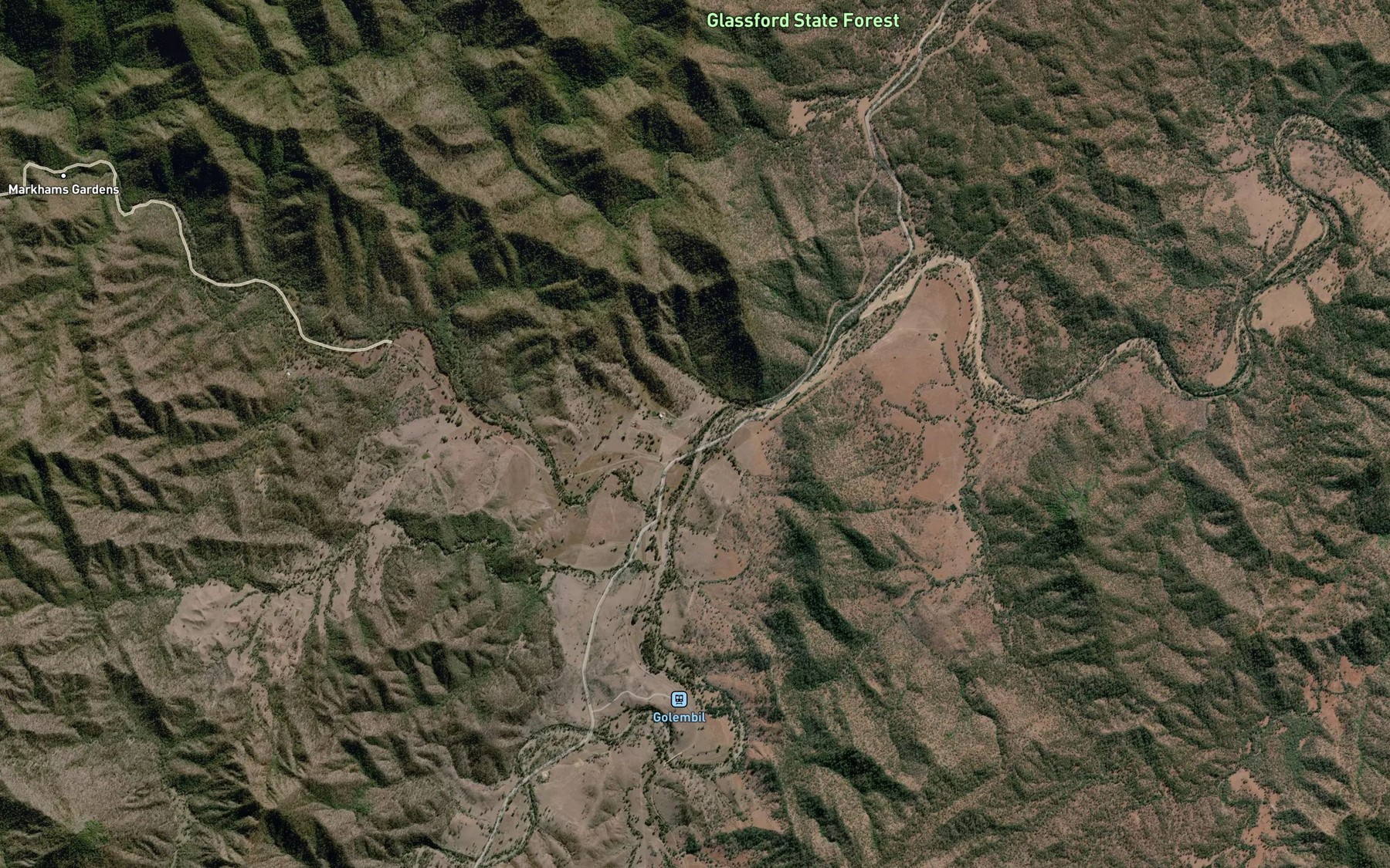 Satellite map of the Coppermine Creek