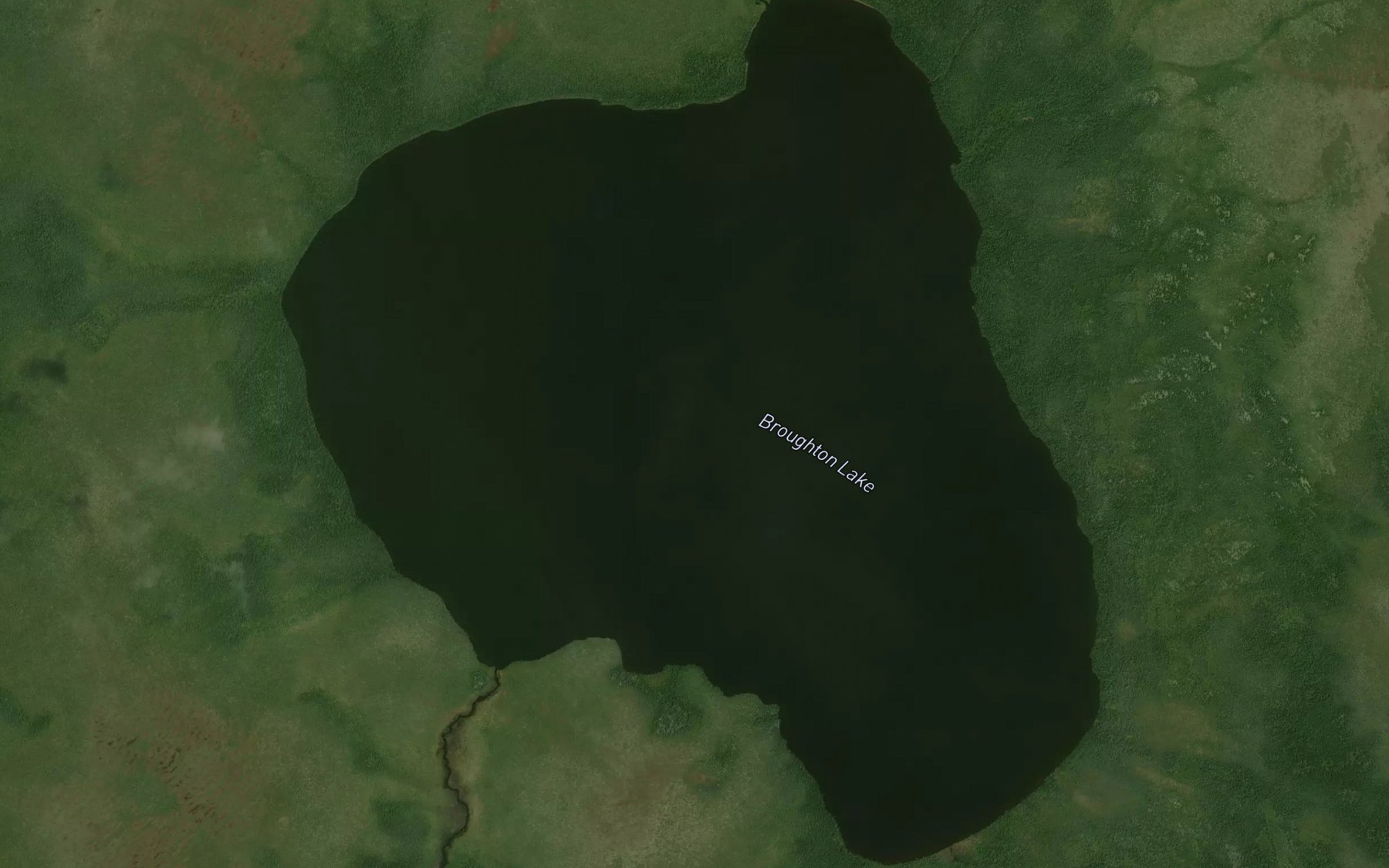 Satellite map of the Broughton Lake