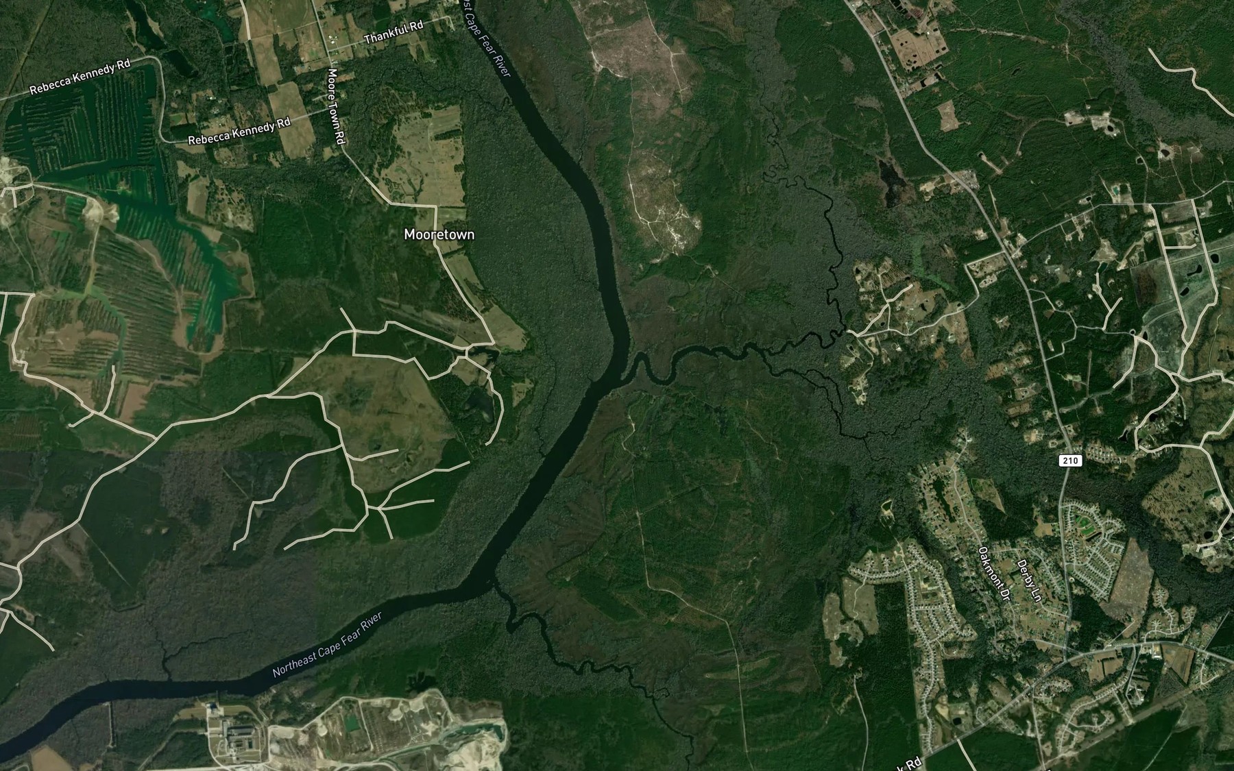 Satellite map of the Harrisons Creek