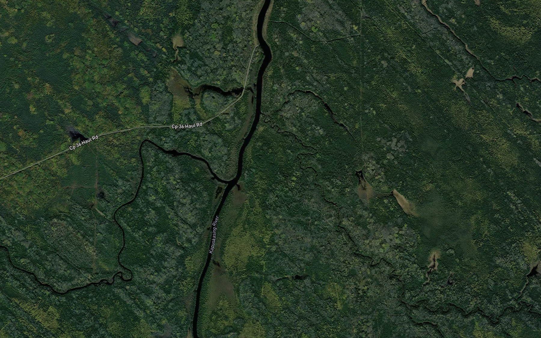 Satellite map of the Allenby Creek