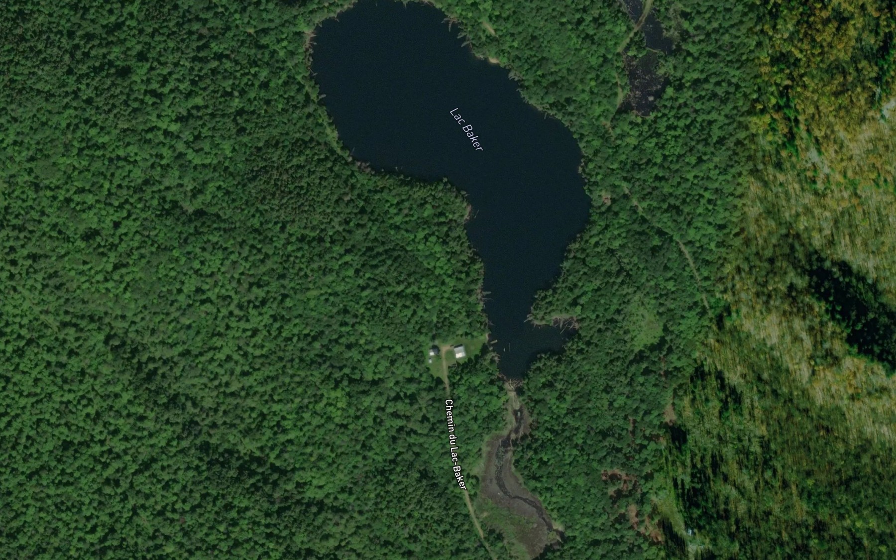 Satellite map of the Lac Baker