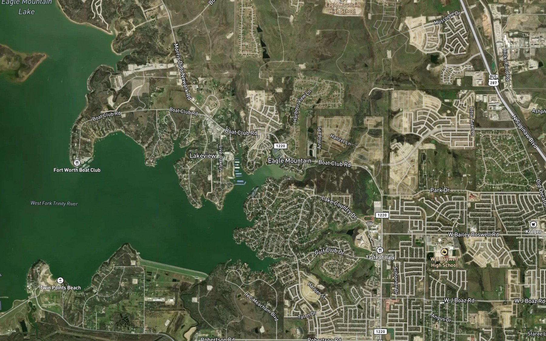 Satellite map of the Dosier Slough
