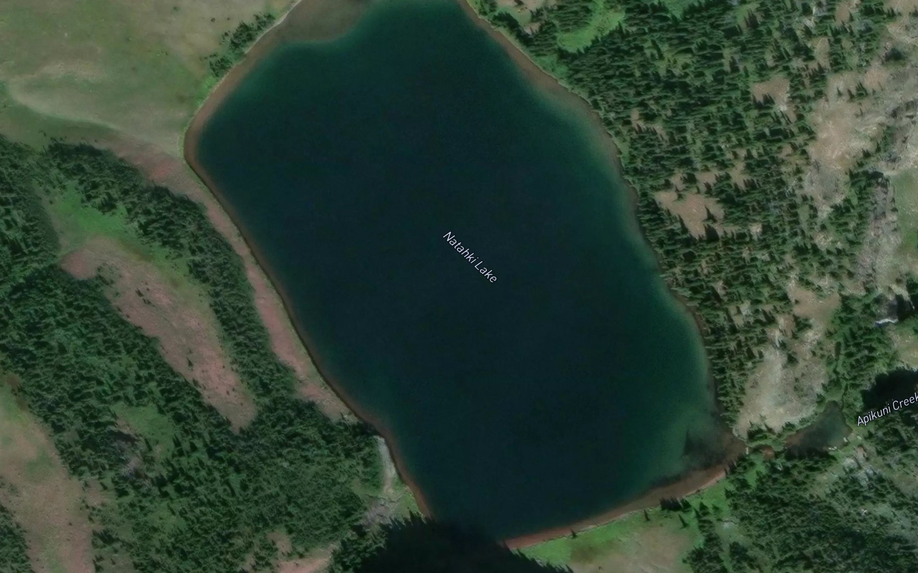 Satellite map of the Natahki Lake