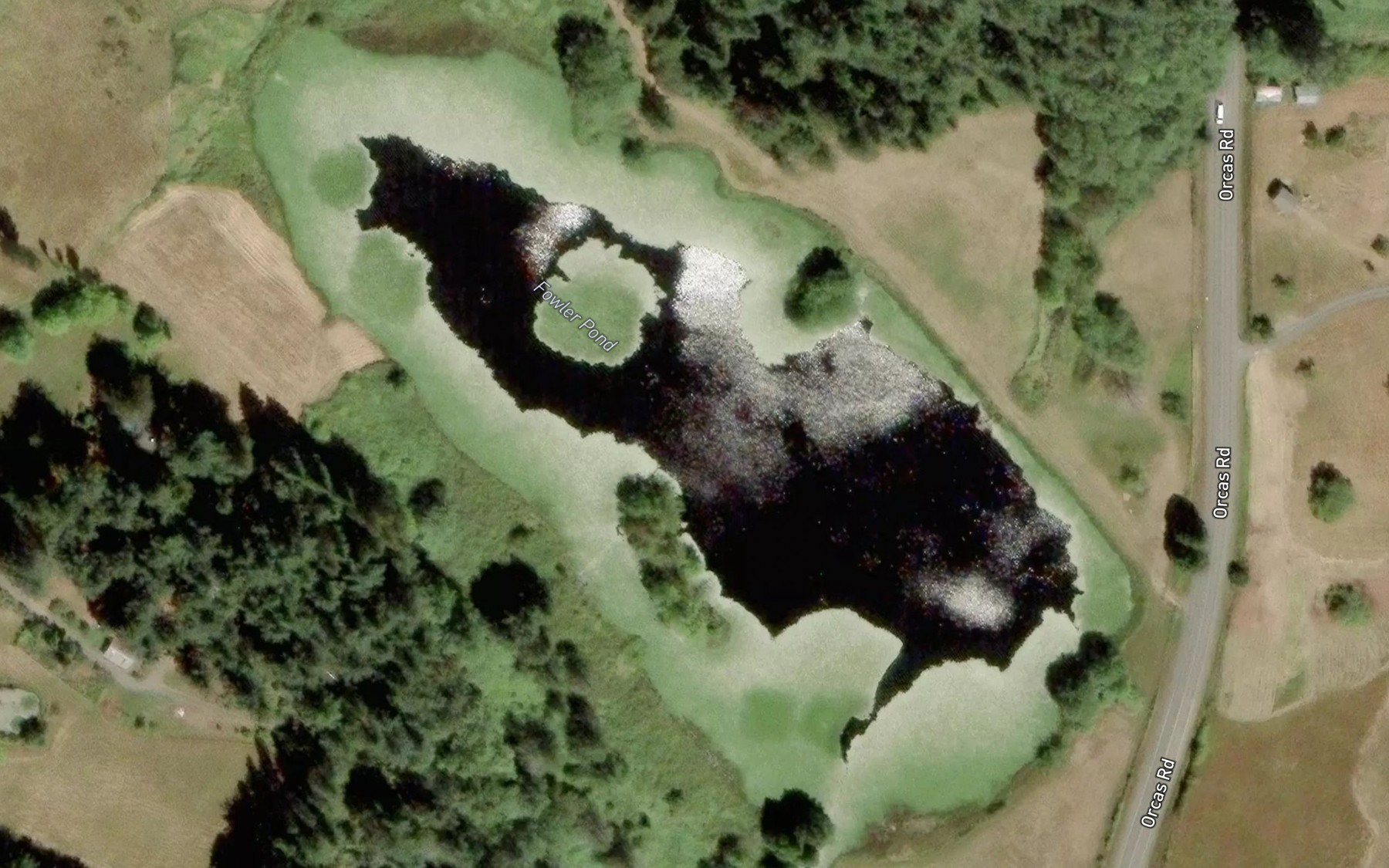 Satellite map of the Fowler Pond