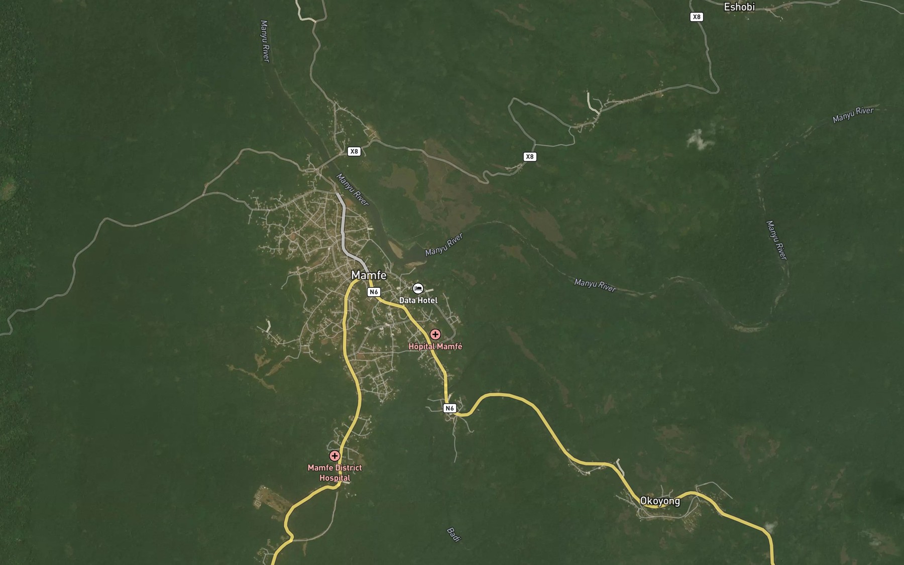 Satellite map of the Badi Stream