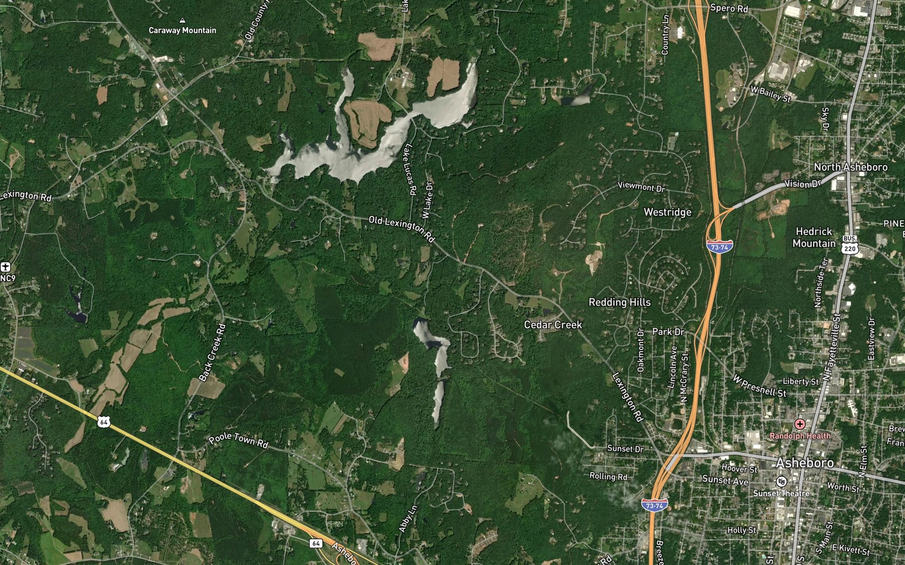 Satellite map of the Long Branch