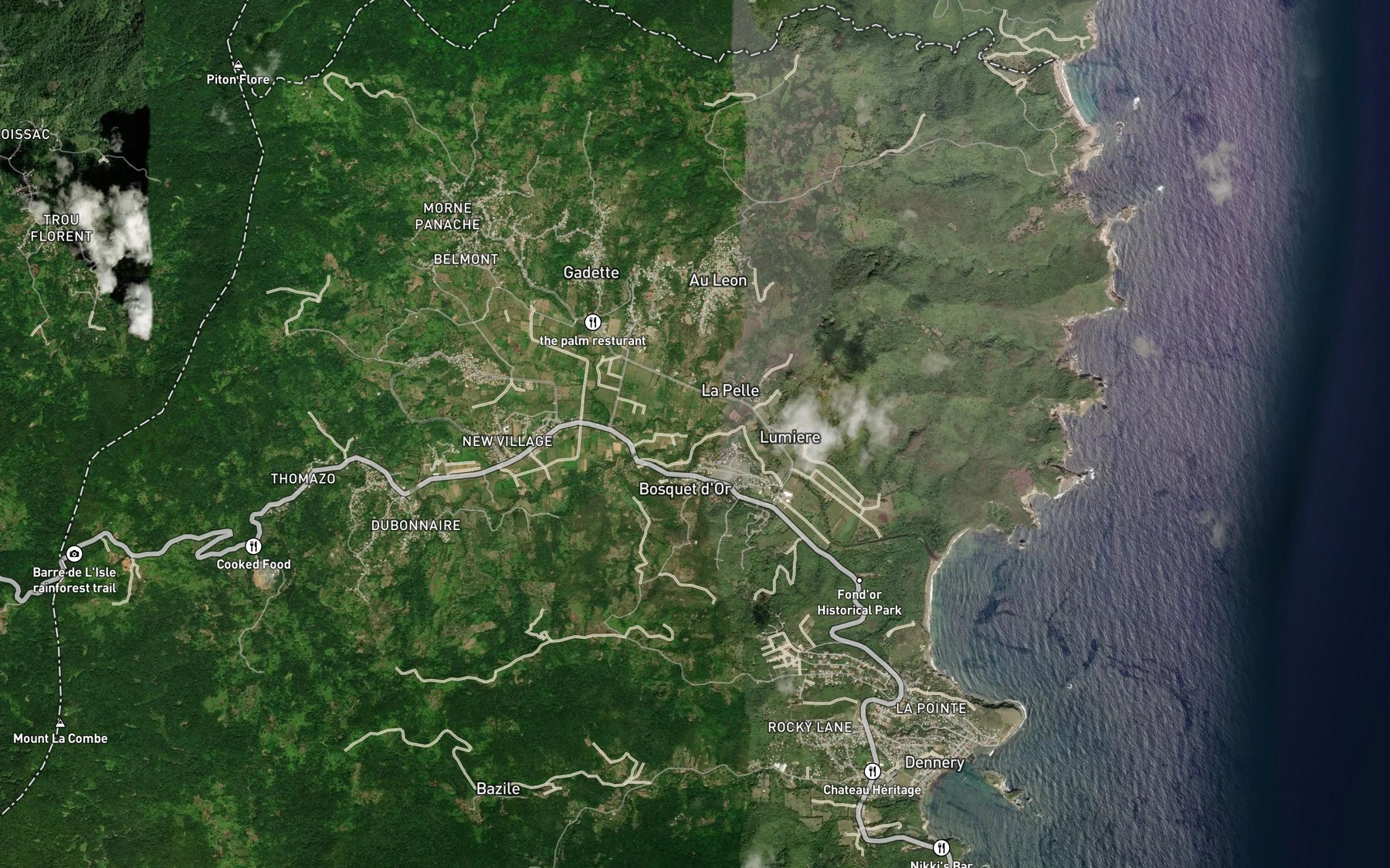 Satellite map of the Grande Riviere du Mabouya