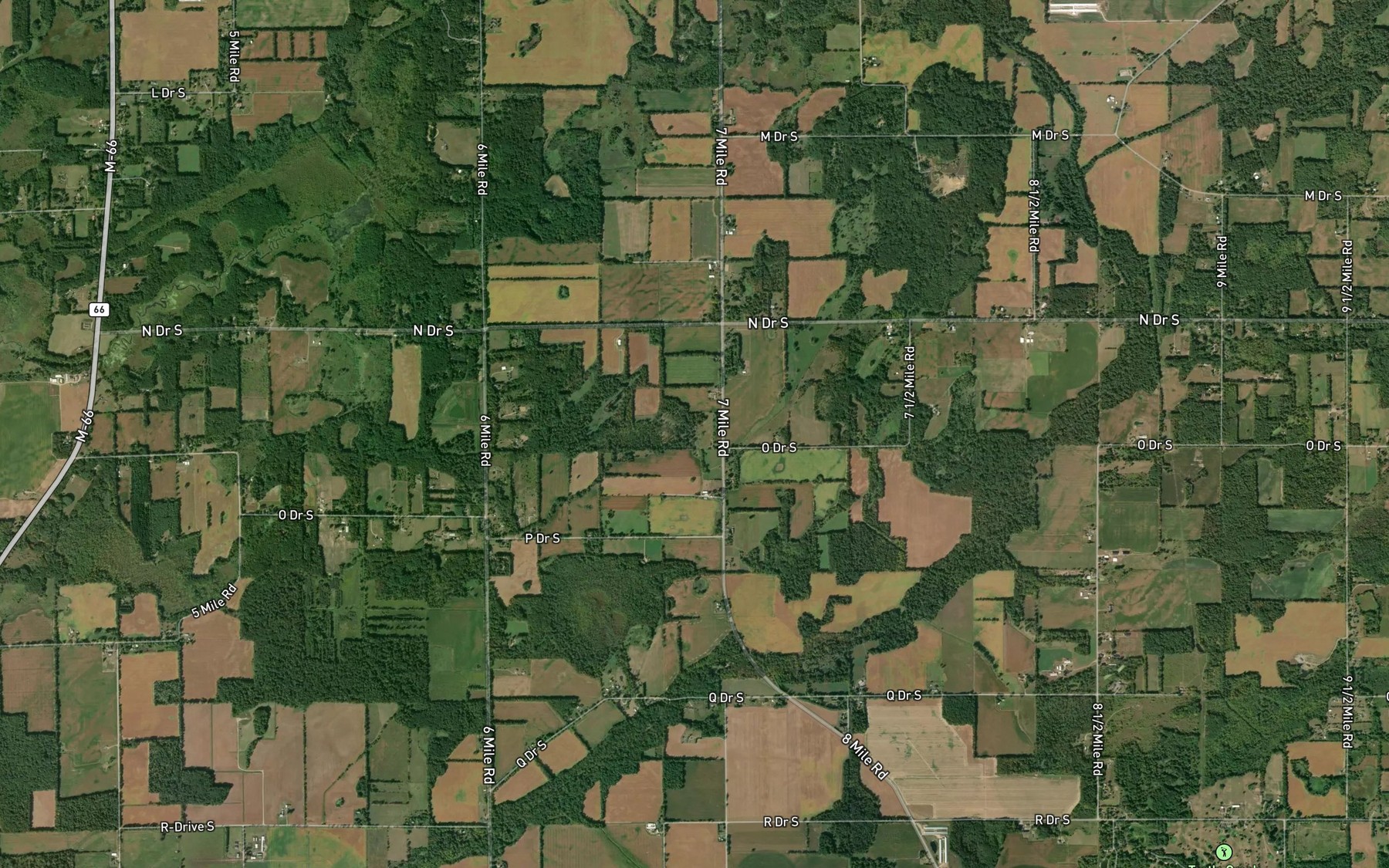 Satellite map of the Miller and Melody Drain