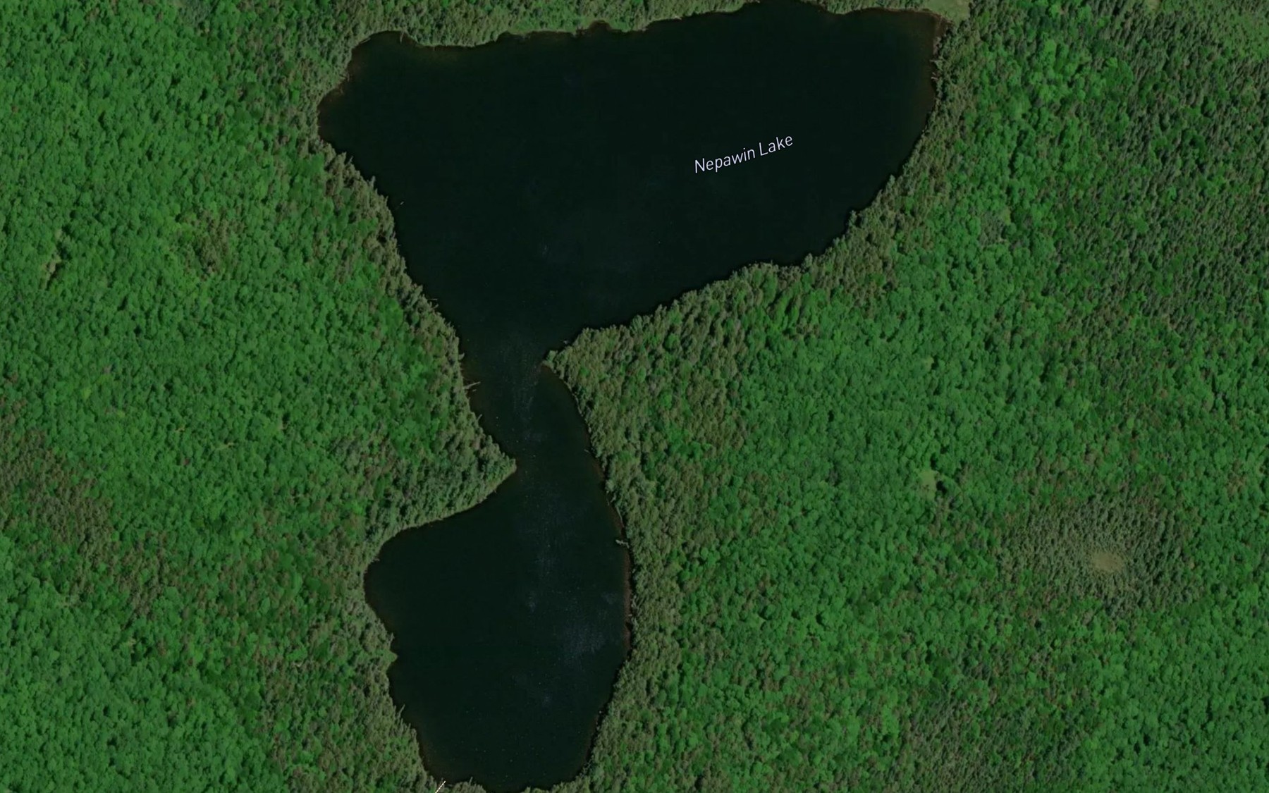 Satellite map of the Nepawin Lake