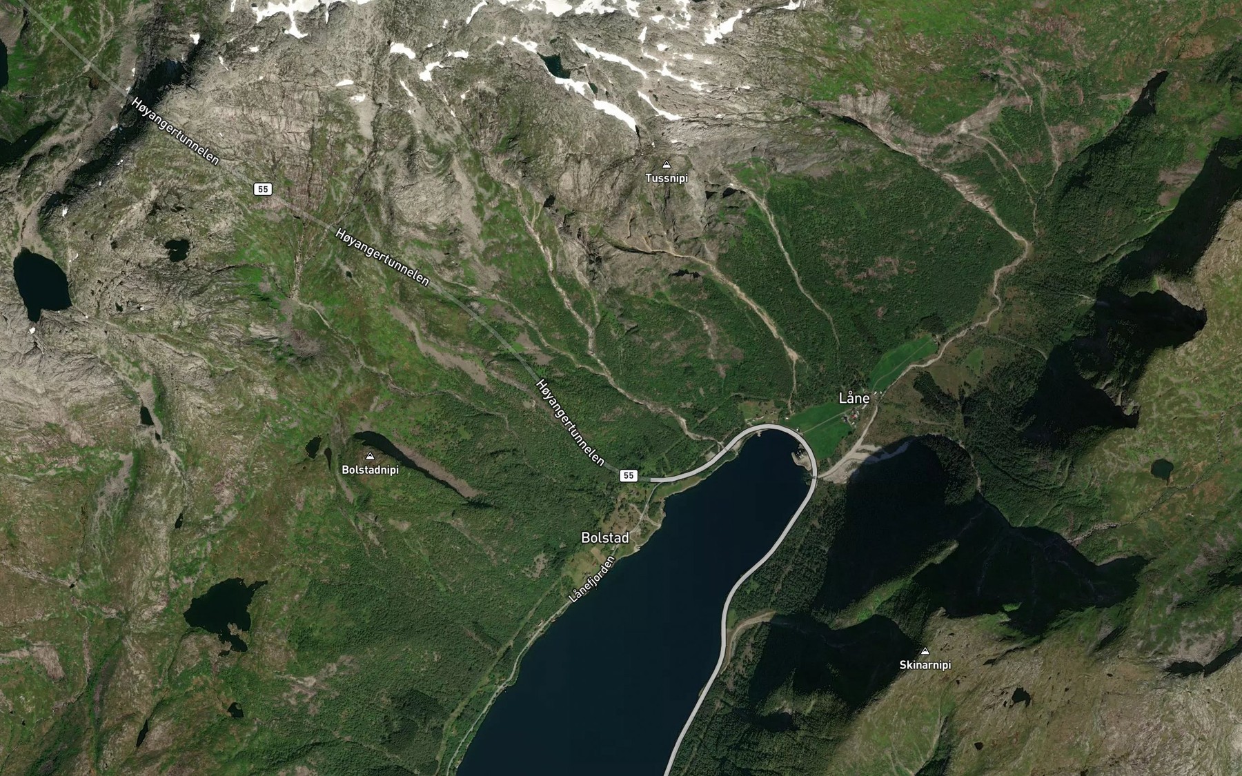 Satellite map of the Raundalsfossen