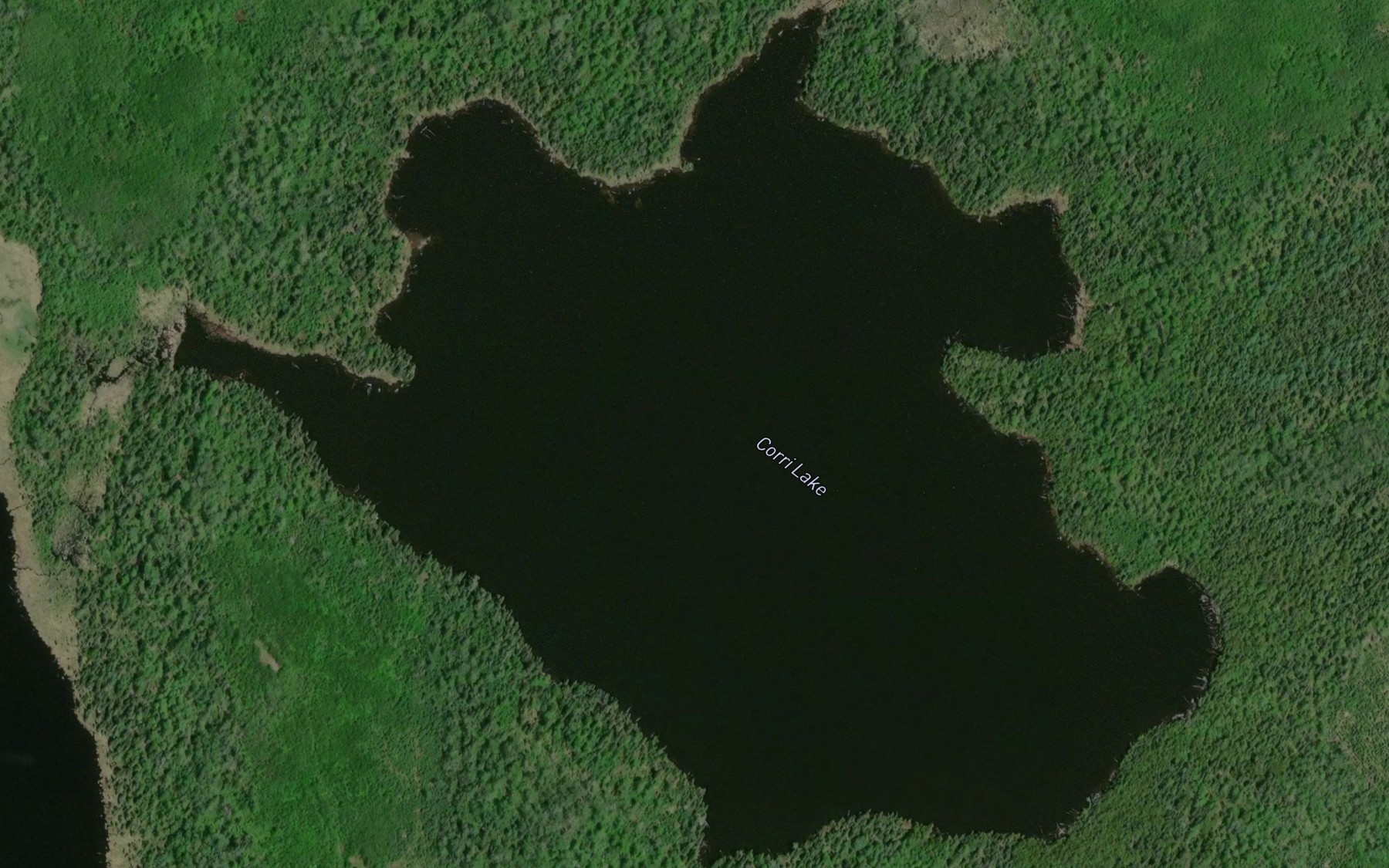Satellite map of the Corri Lake