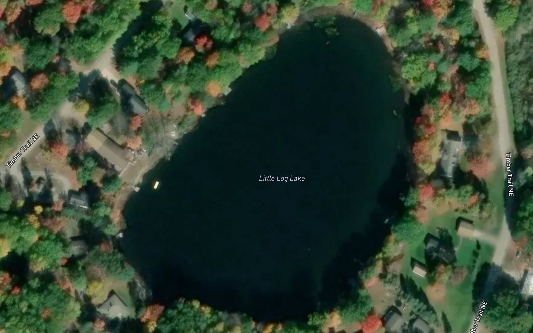 Satellite map of the Little Log Lake
