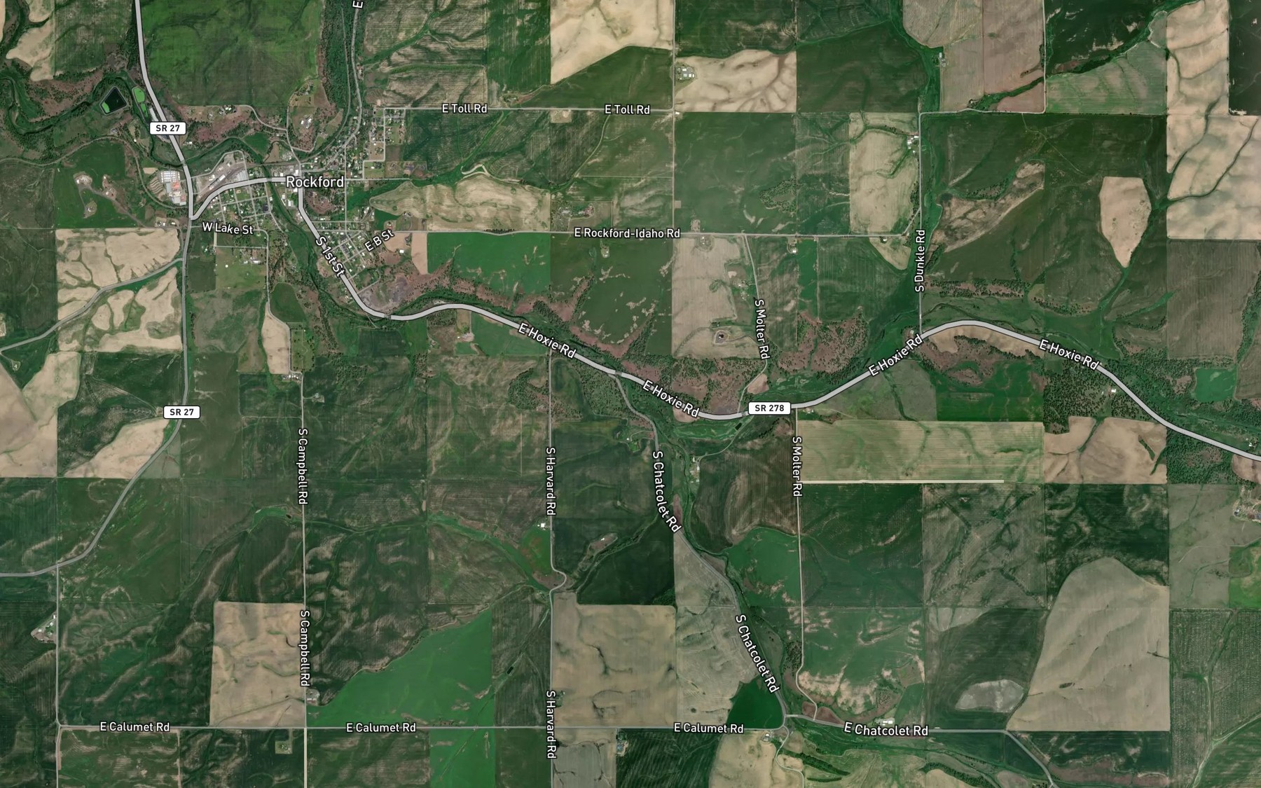 Satellite map of the South Fork Rock Creek