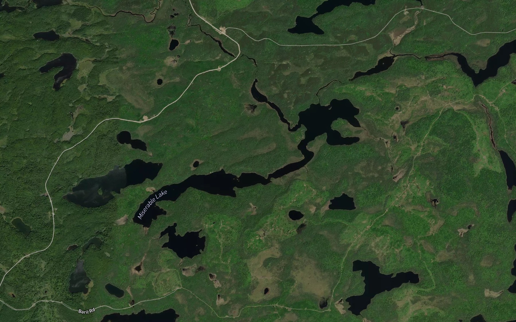 Satellite map of the Miserable Lake