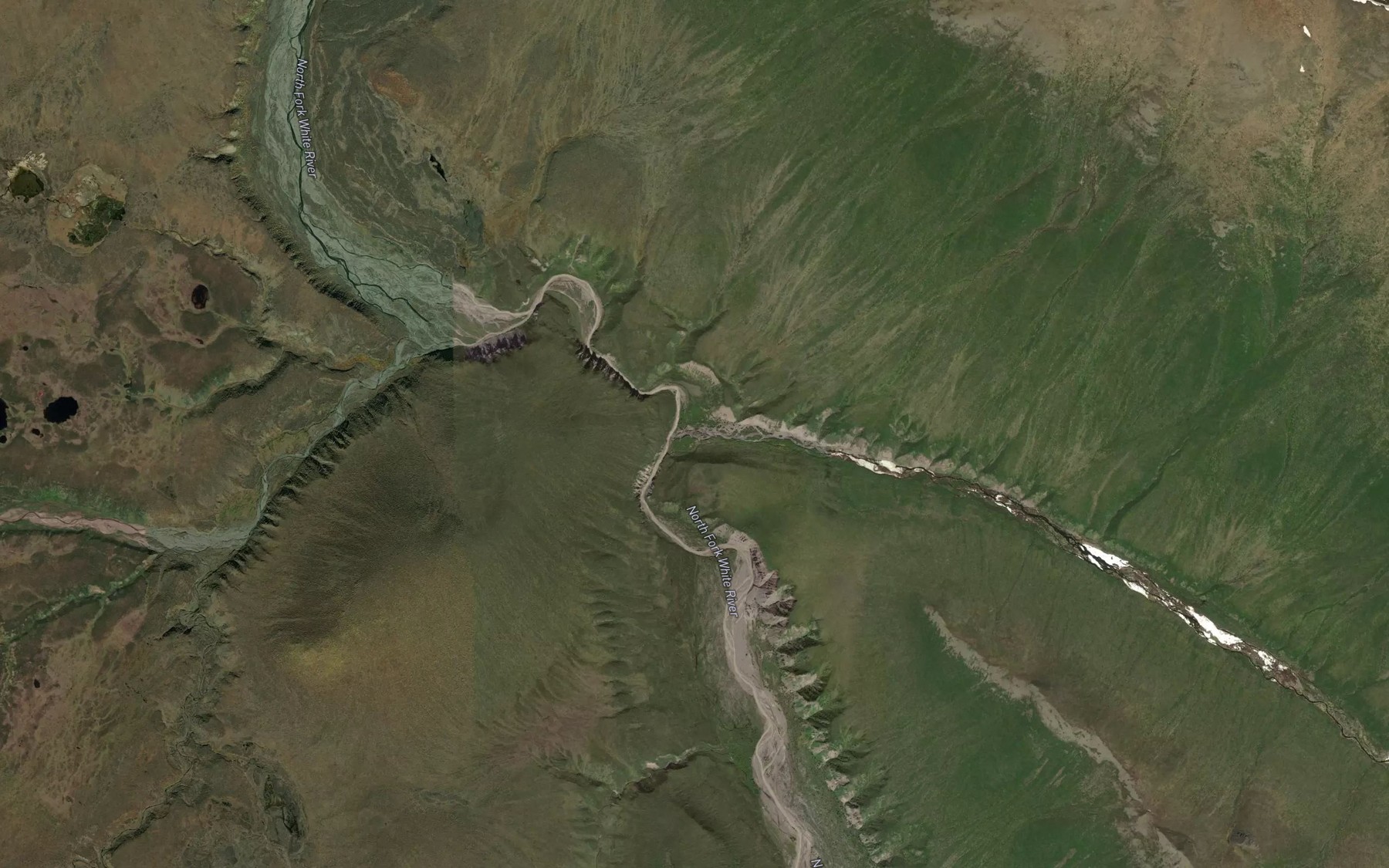 Satellite map of the Shotgold Creek