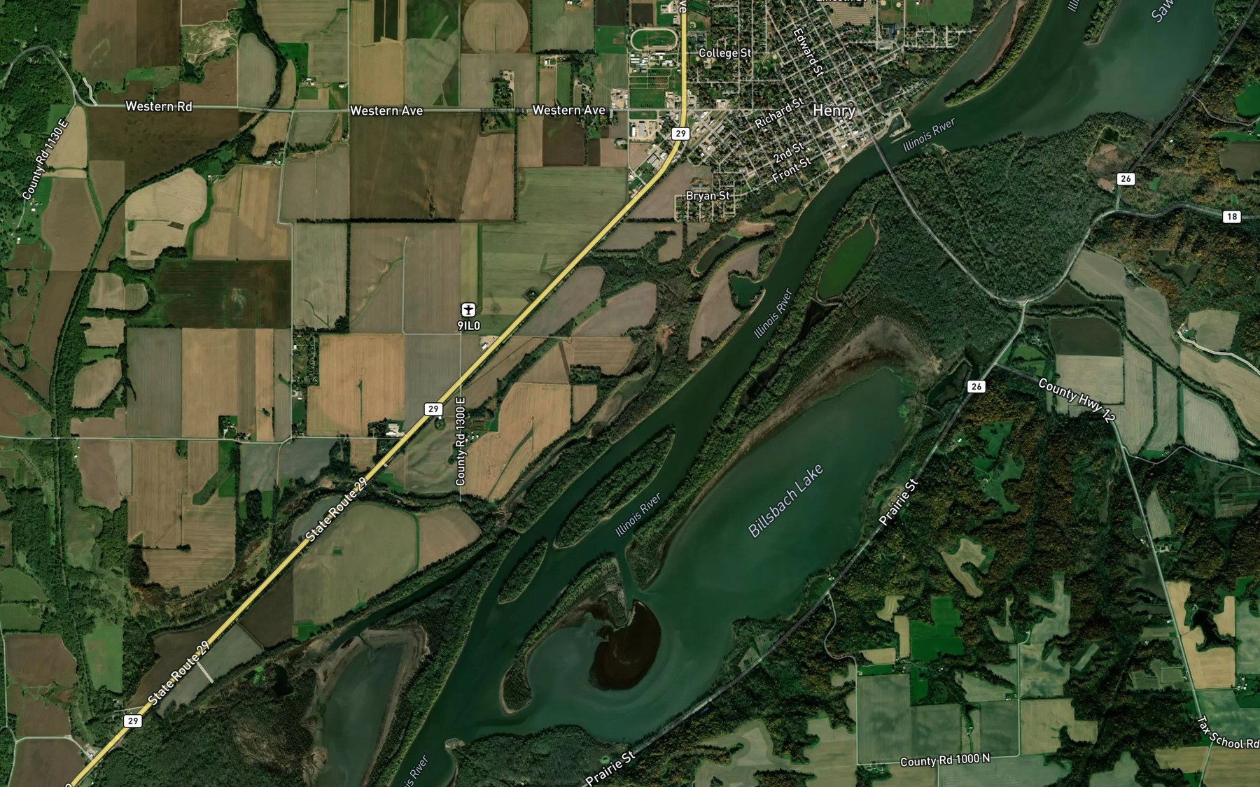 Satellite map of the Newhaven Lake