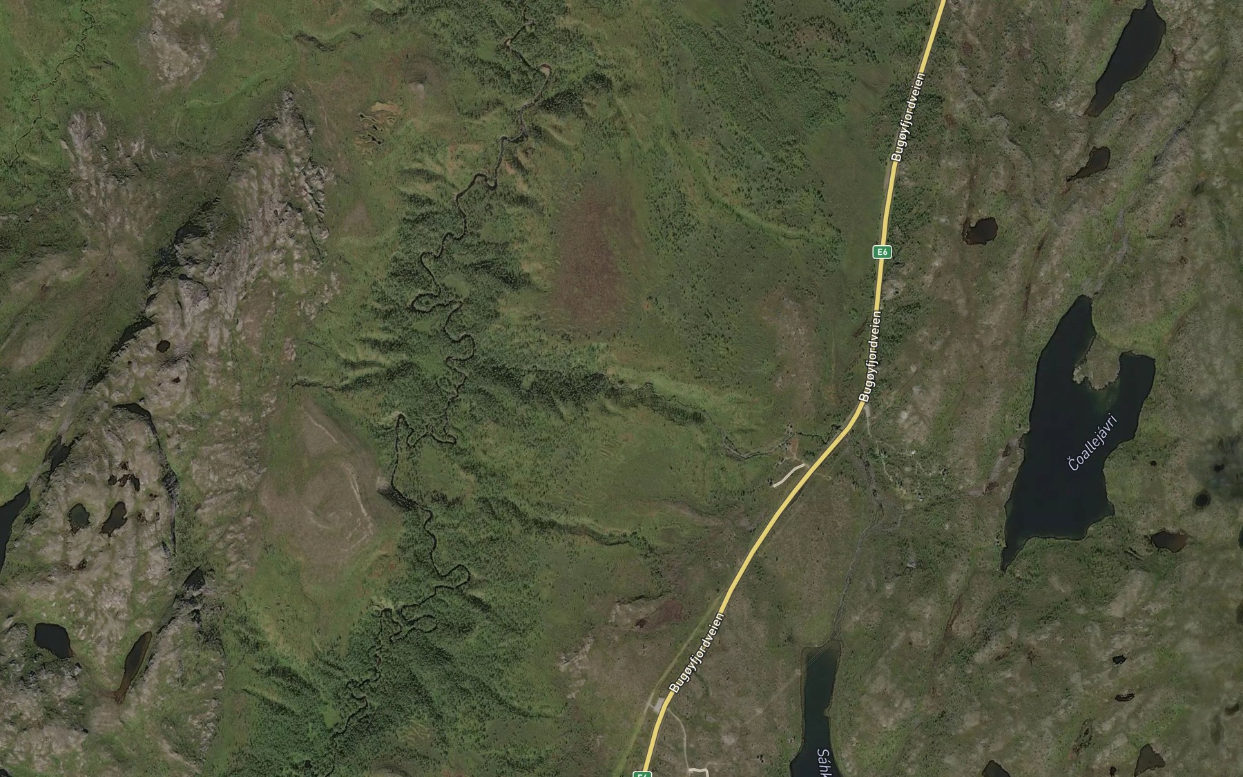 Satellite map of the Sakkarasjakka