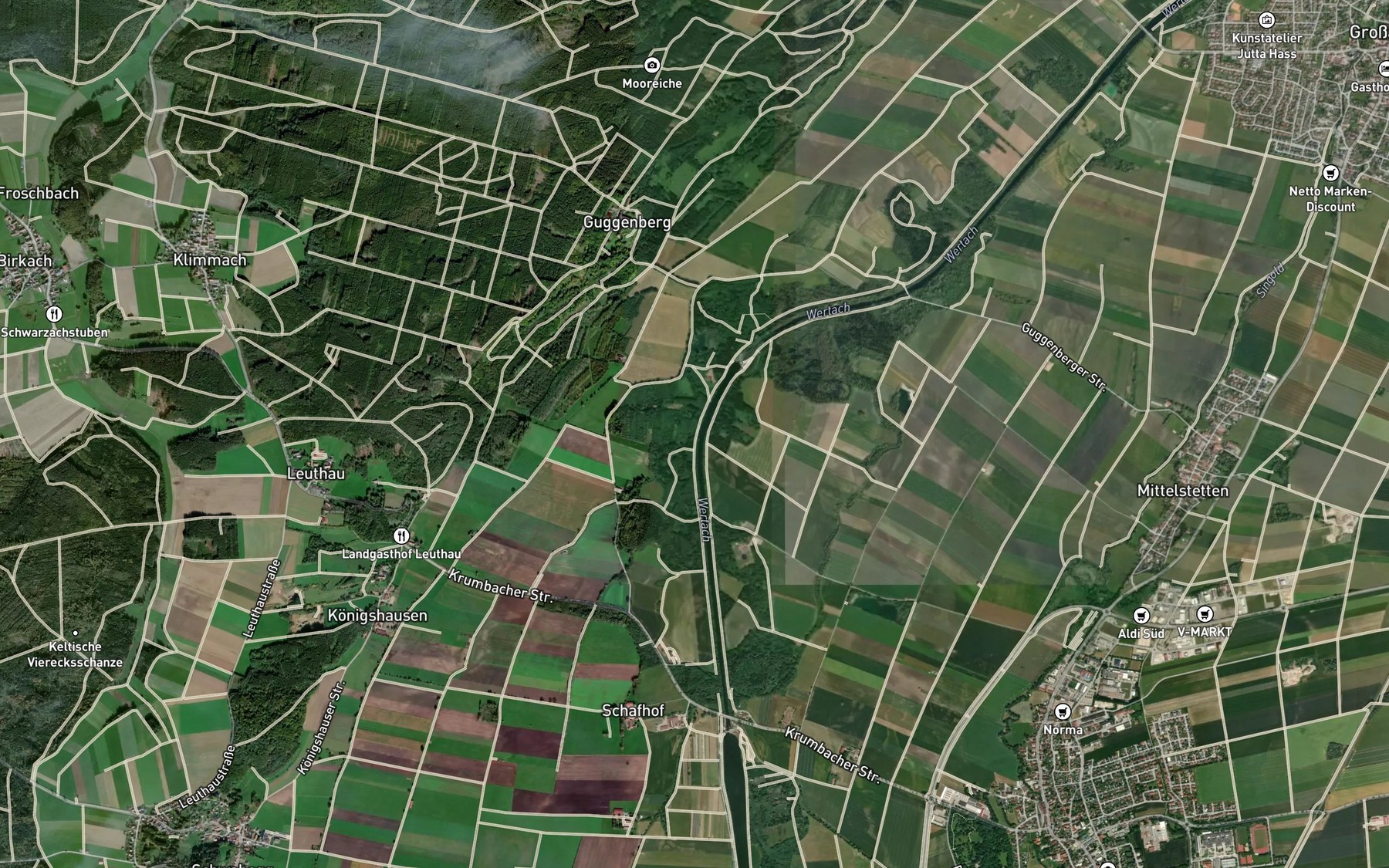 Satellite map of the Scharlach