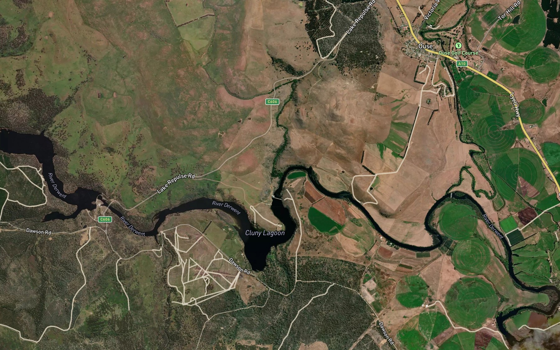 Satellite map of the River Dee