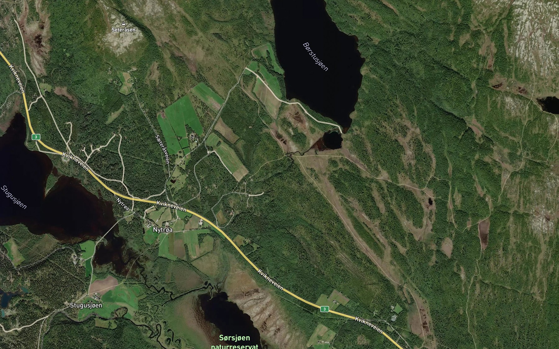Satellite map of the Borstubekken