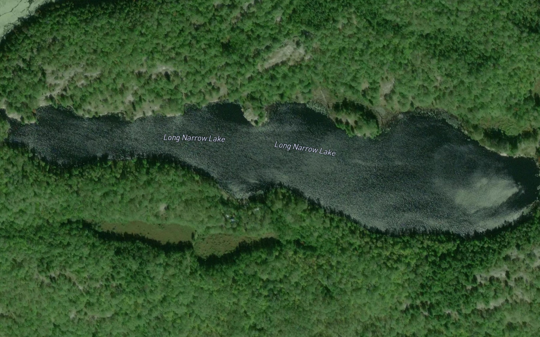 Satellite map of the Long Narrow Lake