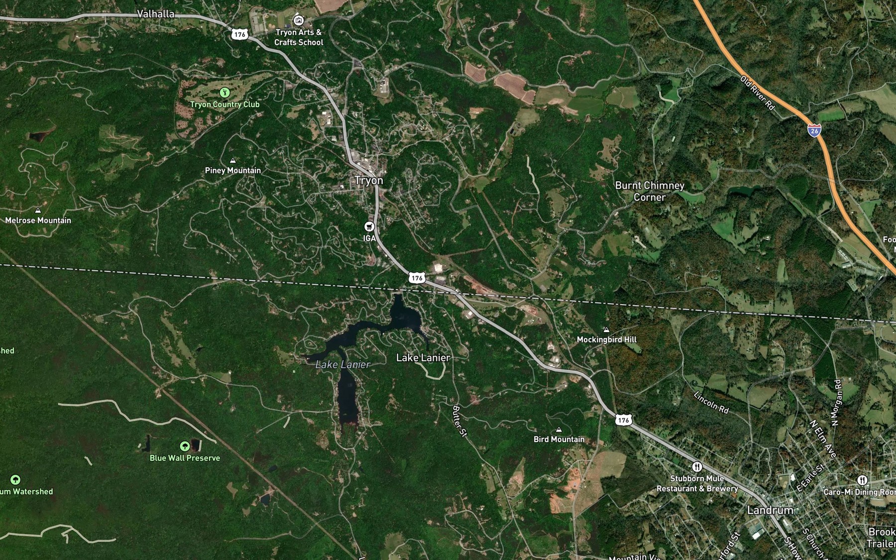 Satellite map of the Little Creek