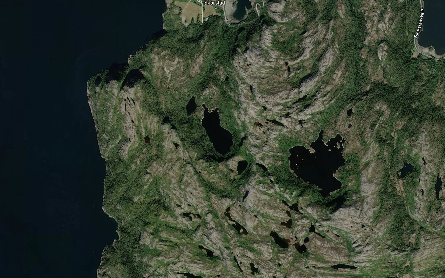 Satellite map of the Litleskorstadvatnet,store