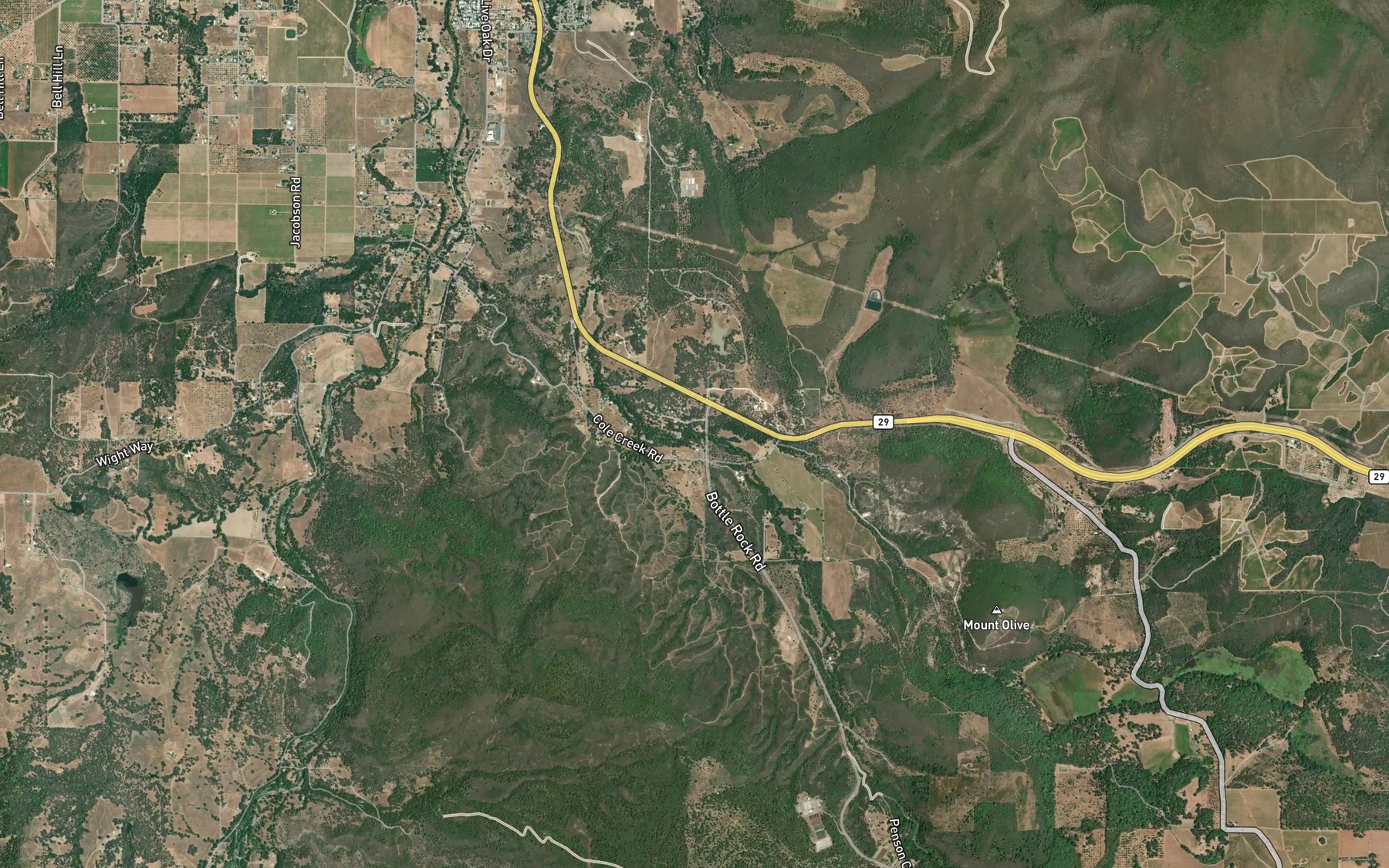 Satellite map of the McIntire Creek