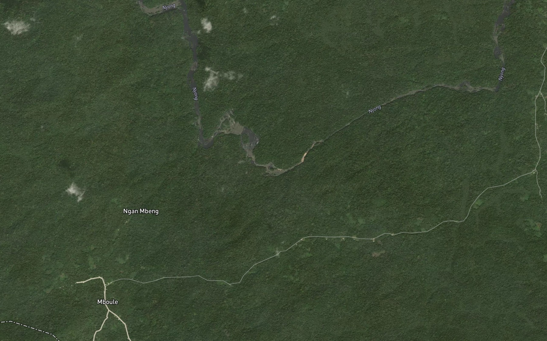 Satellite map of the Chute Mpoume