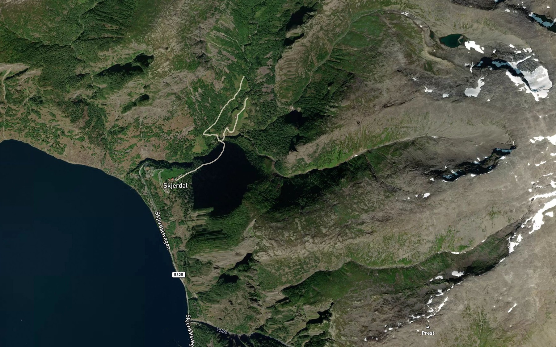 Satellite map of the Skjersdola