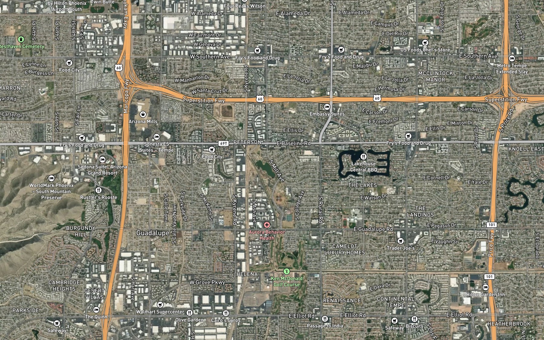 Satellite map of the Spot 2