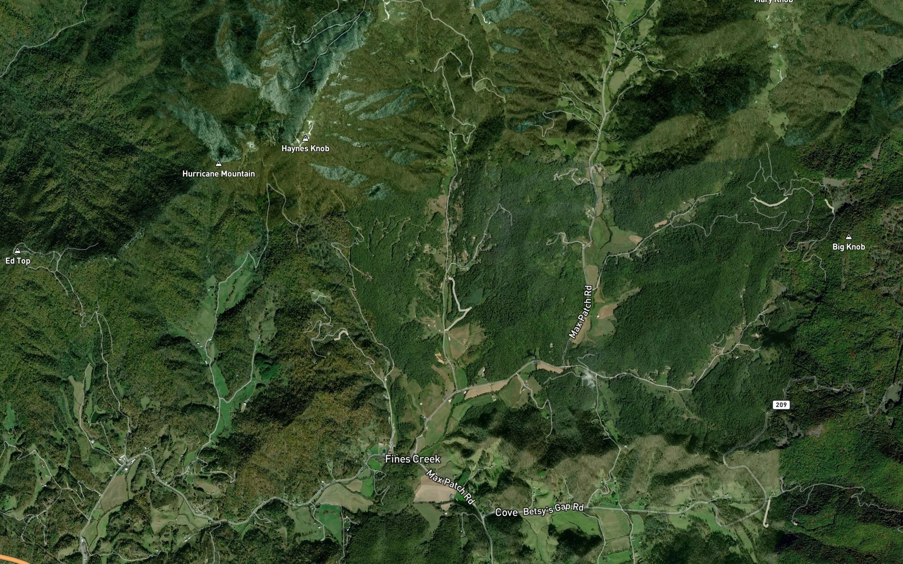 Satellite map of the Gibson Branch