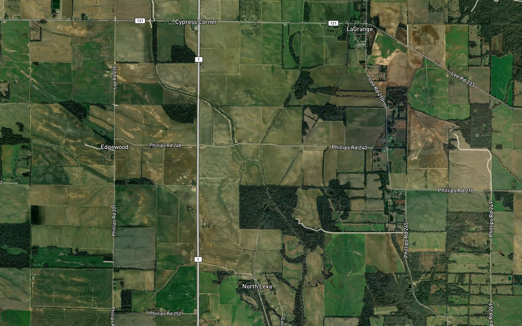 Satellite map of the Big Cypress Creek