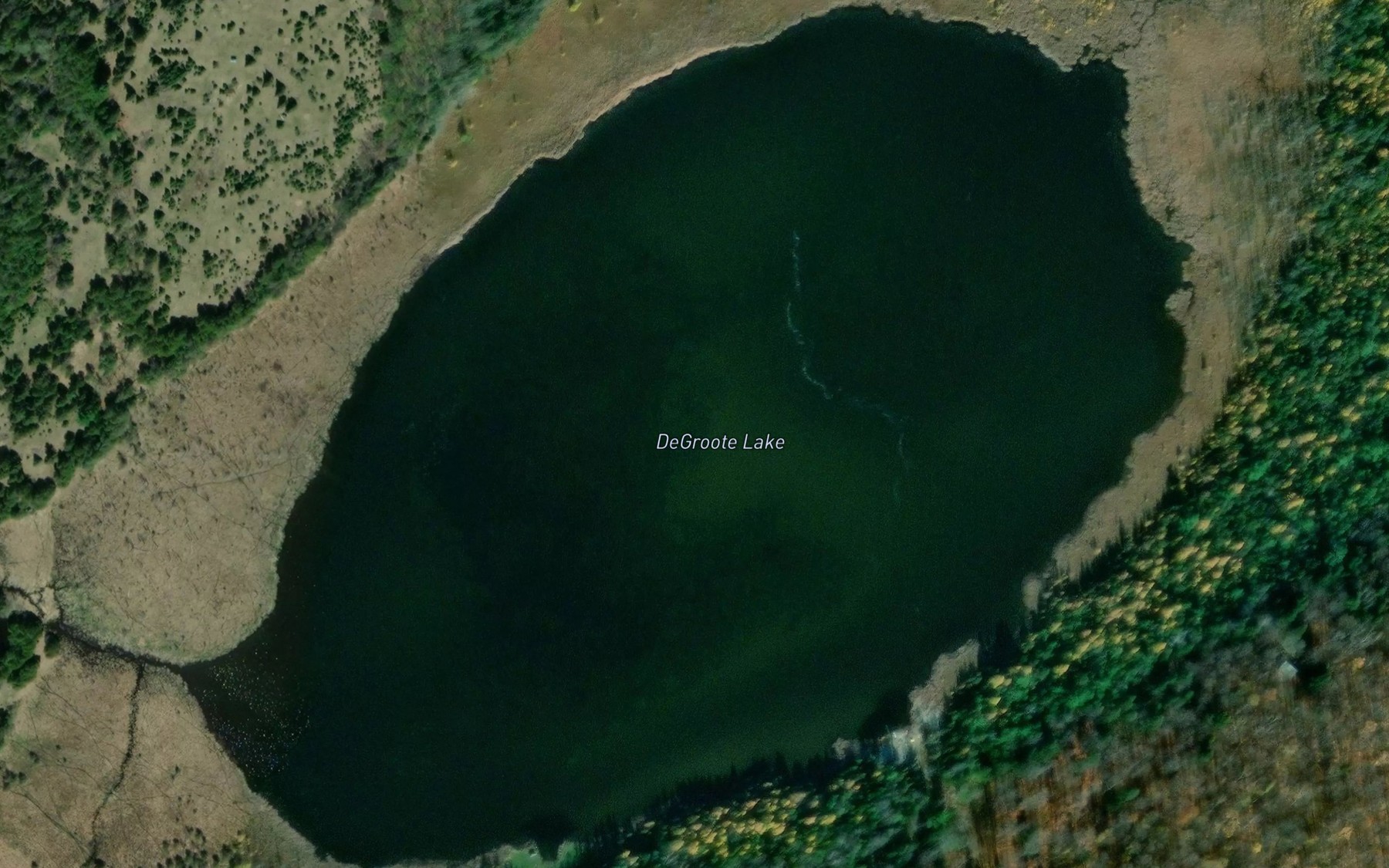 Satellite map of the DeGroote Lake