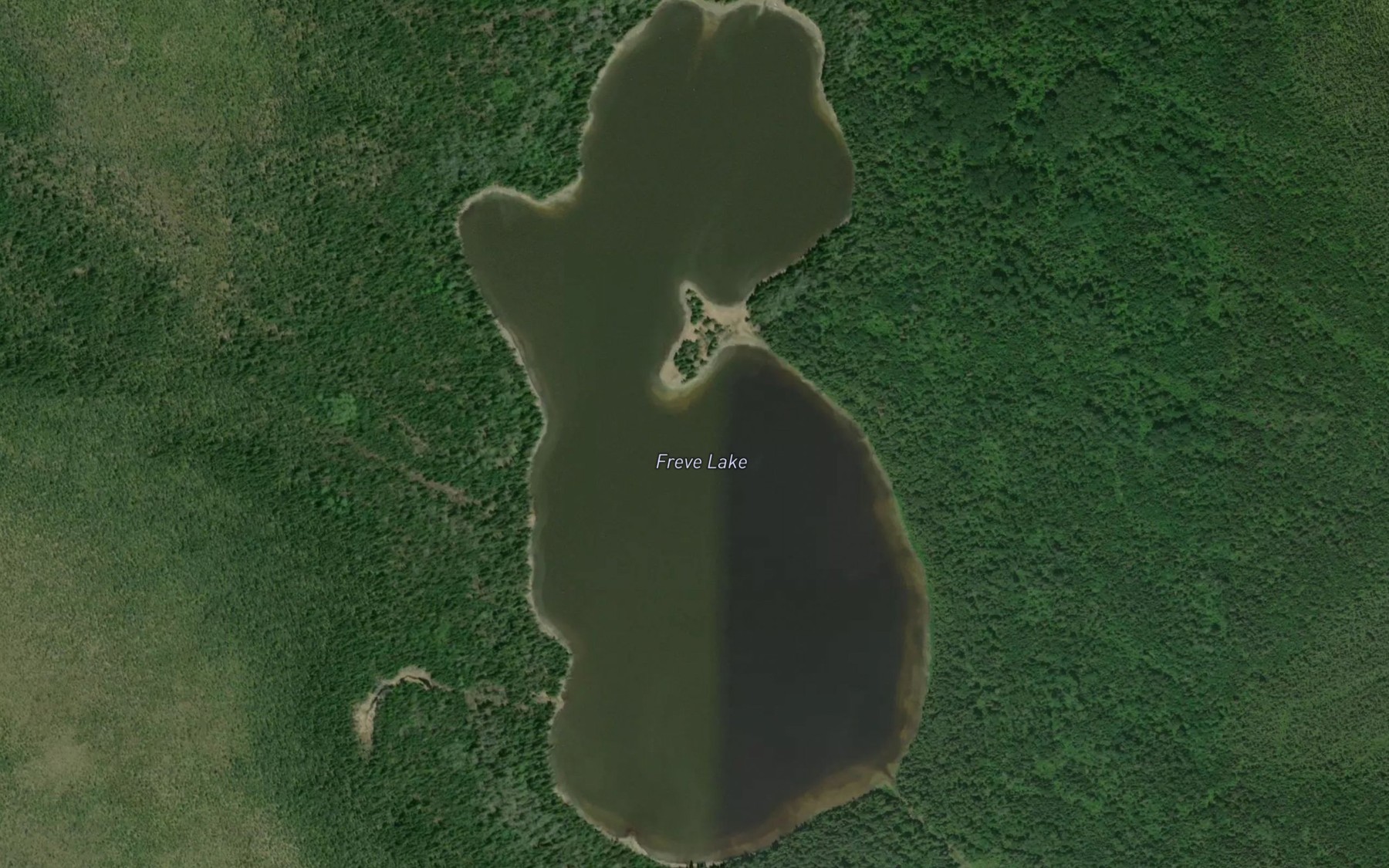 Satellite map of the Freve Lake