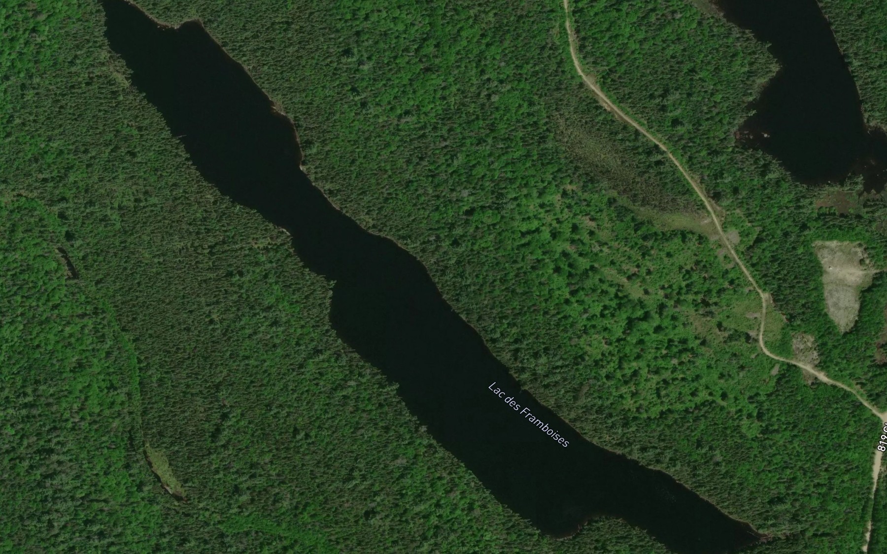 Satellite map of the Lac des Framboises