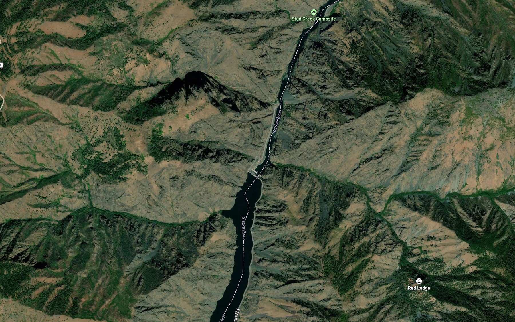 Satellite map of the Short Creek