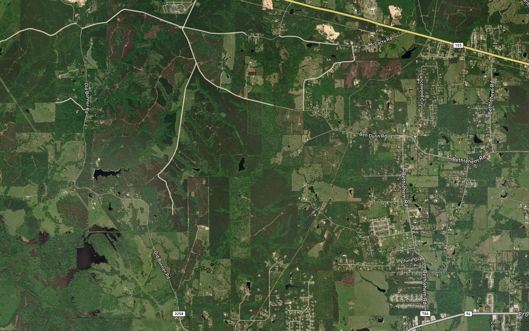 Satellite map of the Largent Creek