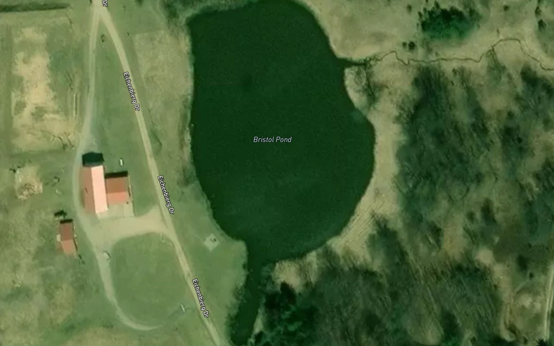 Satellite map of the Bristol Pond