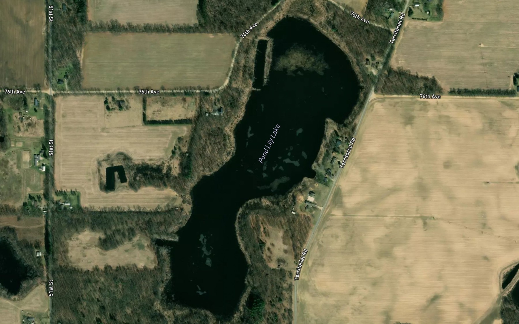 Satellite map of the Pond Lily Lake